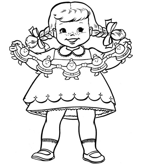 Christmas Coloring Pages Of A Little Girl Coloring Home