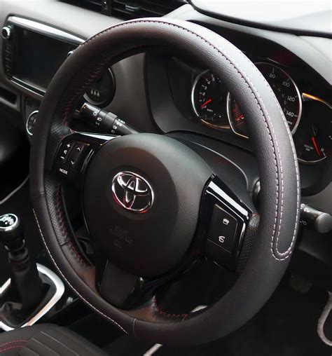 Black Steering Wheel Cover Soft Grip Leather Look For Toyota Corolla