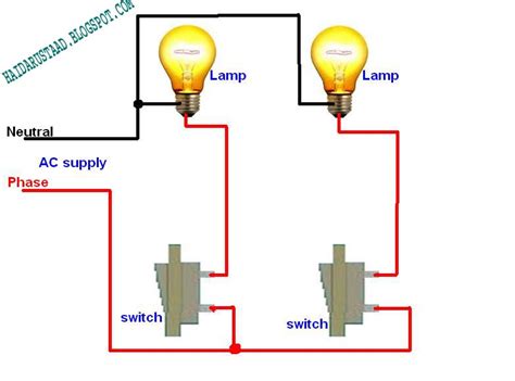 How To Control 2 Lamps Bulbs By 2 Switches One Way Switches