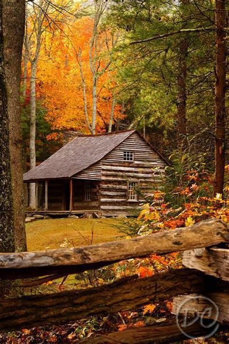 Fall Cabin Image 3456700 By Bobbym On