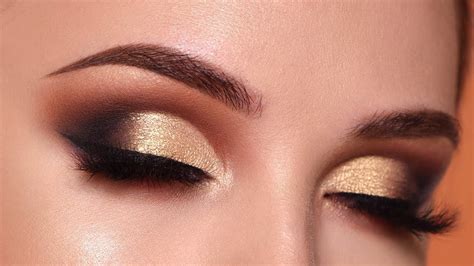 Glam Gold Smokey Eye Makeup Tutorial Morphe 35o2 Palette Golden Eye