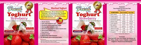 Desain Label Kemasan Yoghurt Rasa Strawberry Umi Hilwa
