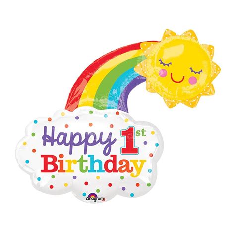 Happy 1st Birthday Sunshine Over The Rainbow 30inch Party Wholesale