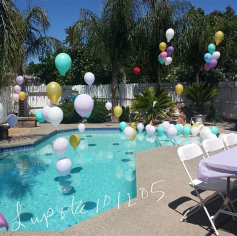 Pool Party Balloons Sweet 16 Pool Party Outfits Pool Birthday