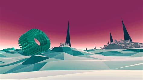 abstract, 3D Abstract, purple, digital art, retrowave, Retrowave, low poly, landscape, render ...
