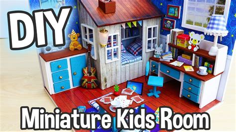 Diy Miniature Dollhouse Kit Cute Kids Bedroom Roombox With Working