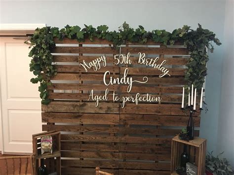 Wood Pallet Birthday Party Backdrop Rustic Birthday Party Decorations