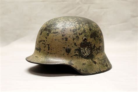 Ww2 German Army Dd M35 Camo Helmet Hg4021cxa Time Traveler Militaria