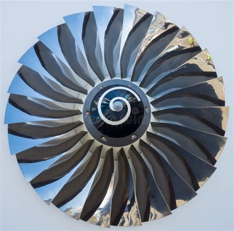 The Blades Of A Turbofan Jet Engine Stock Image Image Of Propeller