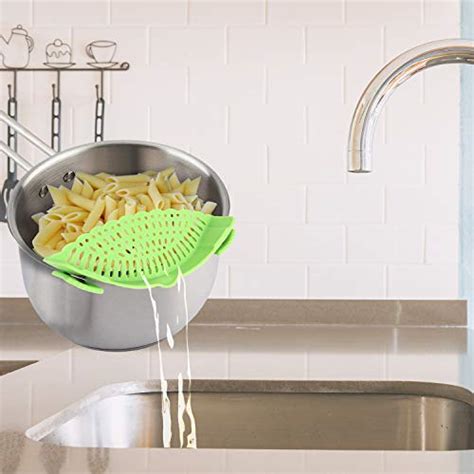 Performore Snap And Strain Clip On Silicone Colander Hands Free Heat