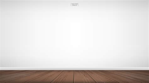 Empty Room With White Wall And Brown Wood Floor 1343859 Vector Art At