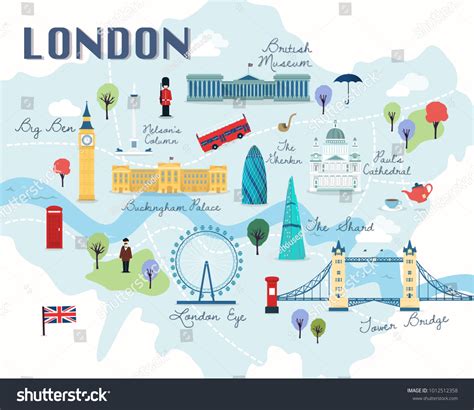 London Landmark Map Images Stock Photos Vectors Shutterstock