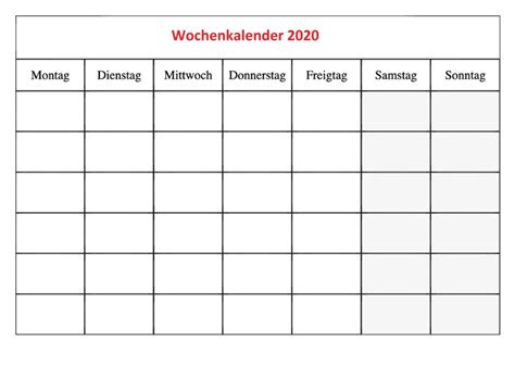 Kalender dezember 2021 zum ausdrucken mit ferien. 2020 Druckbare Wochenkalender Zum Ausdrucken [PDF ...