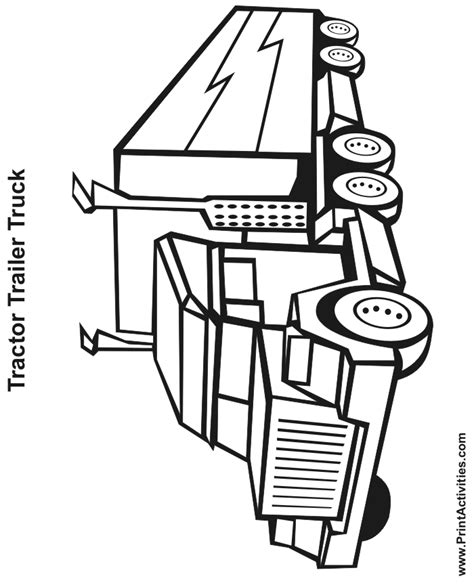 Tractor Trailer Coloring Page Truck Coloring Pages Tractor Coloring