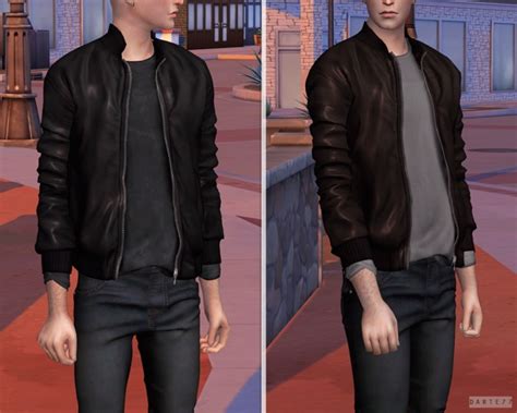 Leather Bomber Jacket At Darte77 Sims 4 Updates