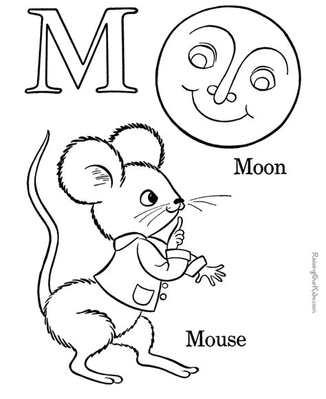 Signup to get the inside scoop from our monthly newsletters. Alphabet coloring sheets - Letter M - 017