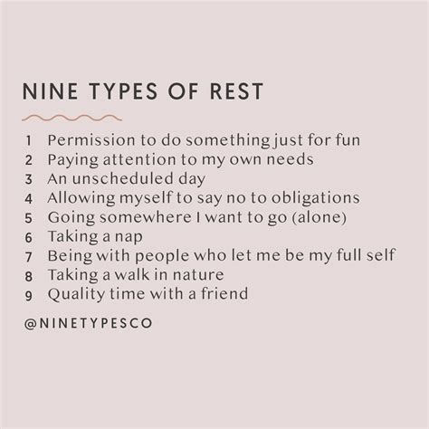 Nine Types Of Rest — Nine Types Co