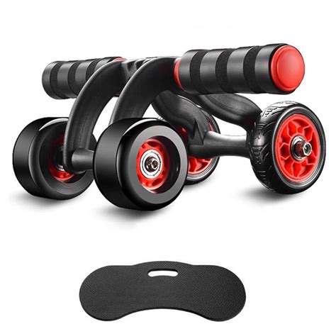 Fitsy Automatic Rebound Design 4 Wheel Ab Roller With Knee Mat