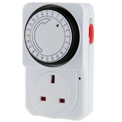 24 Hour Mechanical Mains Plug In Timer Time Switch 3 Pin Socket Uk Plug
