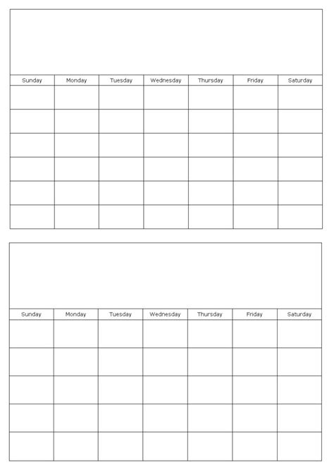 Blank Calendar Template Free Printable Blank Calendars For Month At A