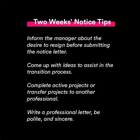 How To Give Two Weeks Notice Letter Template