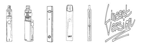 Vapes Lineart Ver Electronic Cigarette Model One Line Art Version