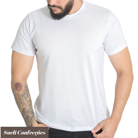 Kit 10 Camiseta Branca Lisa Básica Camisa Malha 100 Algodão