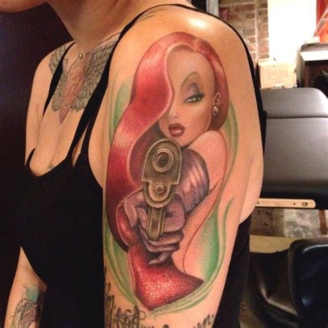 Jessica Rabbit With Gun Tattoo