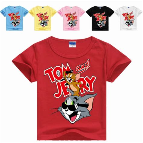 New 2019 Summer Cartoon Tom And Jerry Children Short Sleeve T Shirts
