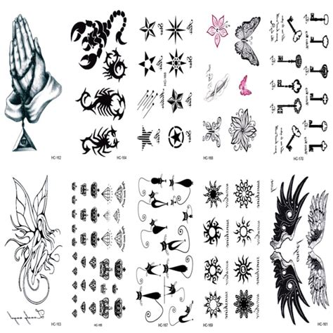 10pcs Tattoo Sleeve Sexy Black Eagle Wings Design Temporary Tattoo