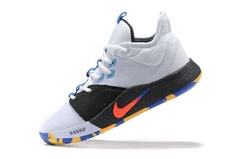 Nike Pg 3 White Navy Blue Multi Color Mens Running Shoes Running