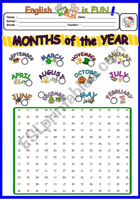 Months Of The Year Puzzle Esl Worksheet By Bburcu