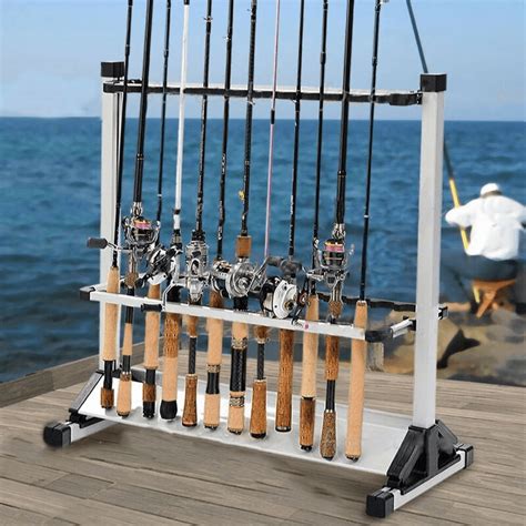 Portable Large Fishing Rod Holder Storage Rack Modern Depot