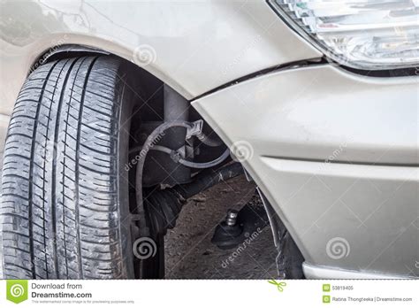 As many have written before, a car is considered totaled when the summed up cost of repairing it is higher than its established value. Car Crash Accident, Impact To Front Wheel Axle And Bumper ...