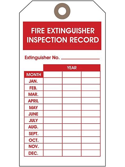 So, it is important that you are properly testing and inspecting each unit in your facility. Fire Extinguisher Tags, Fire Extinguisher Inspection Tags ...