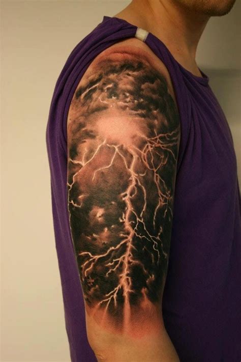 Awesome Thunderstorm Arm Tattoo