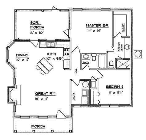 2 Bedroom Slab House Plans