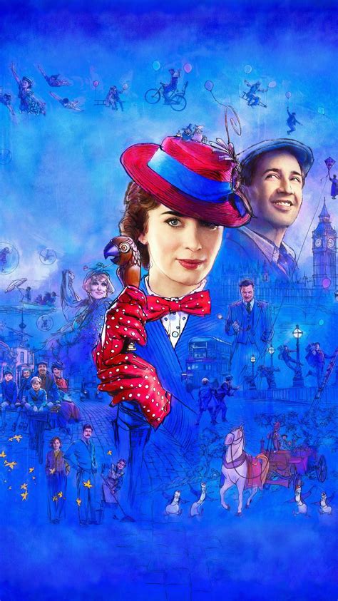 Mary Poppins Returns (2018) Phone Wallpaper | Moviemania | Mary poppins movie, Mary poppins 