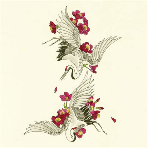 Cranes Tattoo Flash — Yoso Tattoo Japanese Tattoo 刺青 宮崎市