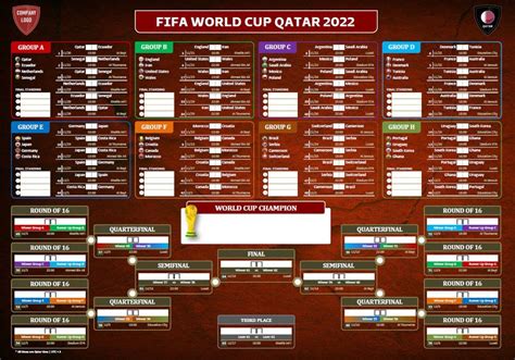 World Cup Qatar 2022 Wall Chart Printable World Cup Poster Etsy Hong Kong