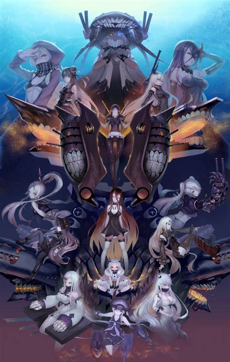 safebooru 6 girls absurdres ahoge aircraft carrier water oni anchorage oni armored aircraft