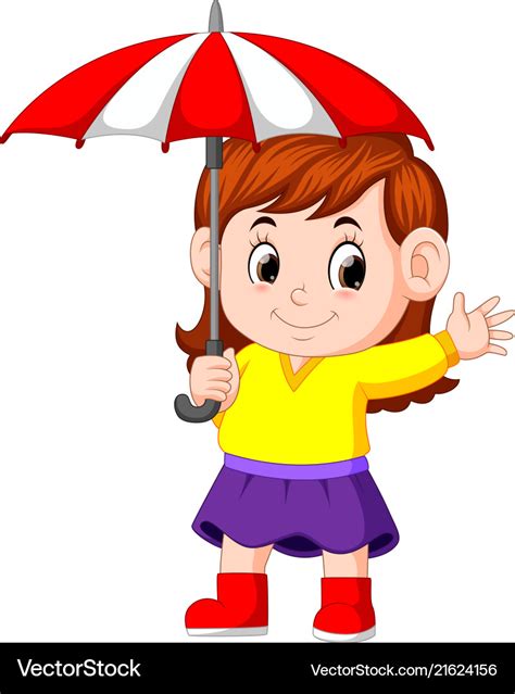 Girl With An Umbrella Royalty Free Vector Image