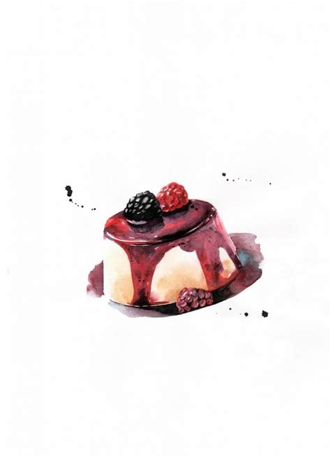 Watercolor Food Malikova Darya Dessert Illustration Watercolor