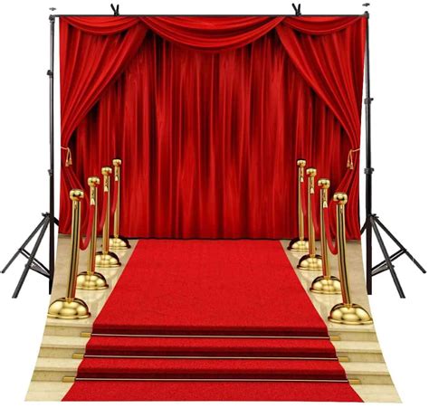 Eoa 5x7ft Red Curtain Background Hollywood Red Carpet Stage Backdrop