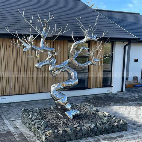 Stainless Steel Tree Sculpture Metal Abstract Tree Statue