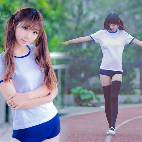 تأثيري اليابانية أنيمي طالب رياضة دعوى سراويل زرقاء قممسروال قمم كوس الملابس الداخلية في