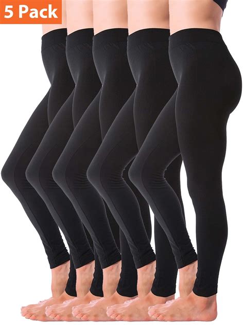 Buy Kuda Moda 5 Pack Fleece Lined Leggings For Women Winter Warm