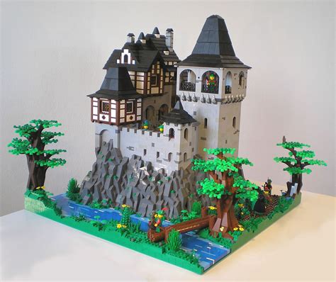 Lego Castle On A Cliff Nice Rocks And Trees Amazing Lego Creations