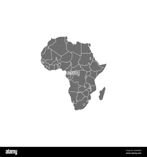 Afrika Karte Mit Ländergrenzen Vector Illustration Stock Vektorgrafik