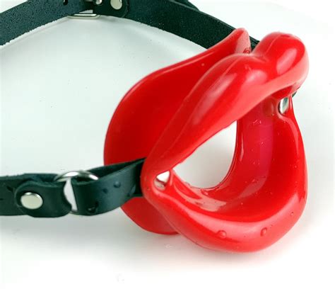 Oral Mouth Gag Lip Shape Mouth Gag Silicone Gag Leather Mouth Etsy